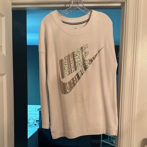 Nike Gray Sweatshirt with Gold Logo